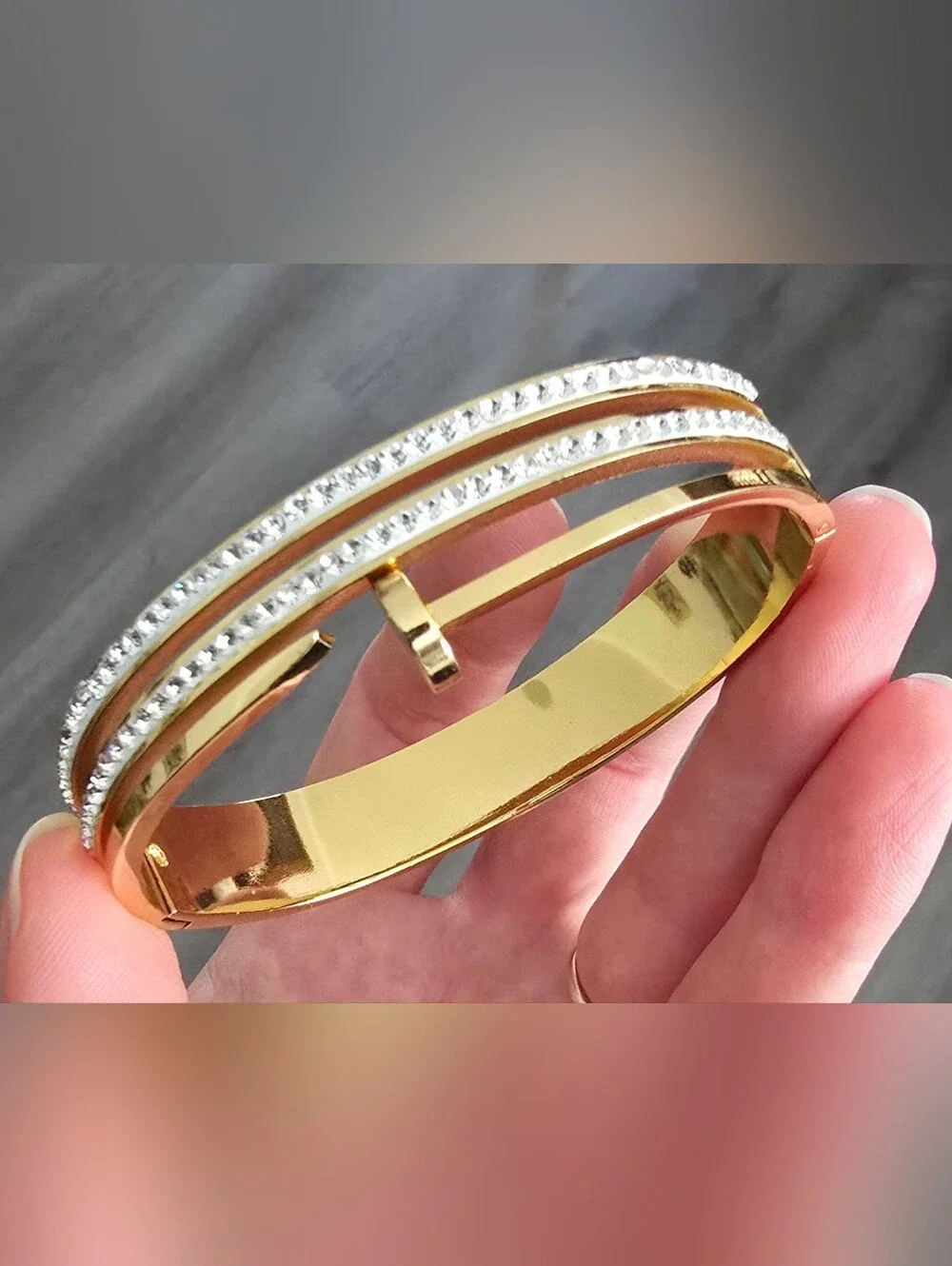 Gold Crystal-Accented Women's Bracelet